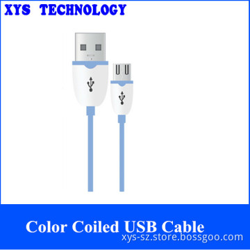 XYS Shenzhen Factory Sell High Quality Coiled USB Cables,Fahsion Spring Micro USB Cables/